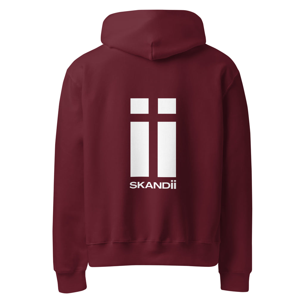 Skandii Frost hoodie in maroon with Frost Logo White Logo