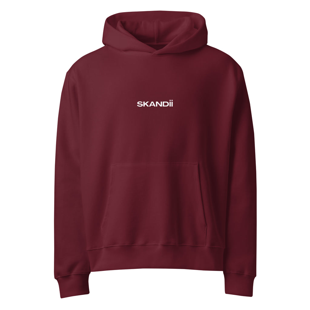 Skandii Frost hoodie in Maroon with White Logo Frost Logo 