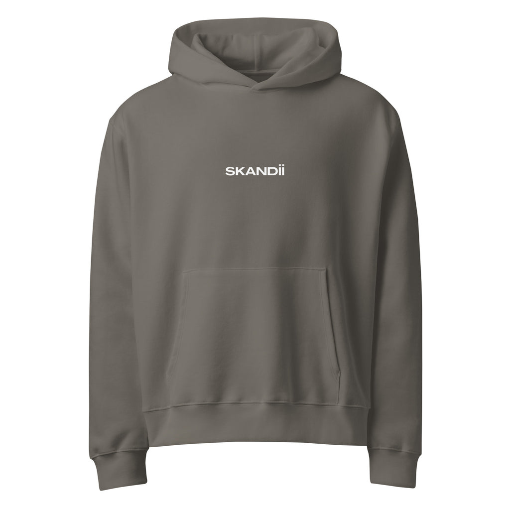 Skandii Frost hoodie in asphalt with White Logo Frost Logo