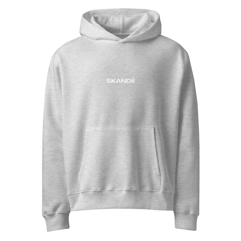 Skandii Frost hoodie in athletic heather with White Logo Frost Logo 