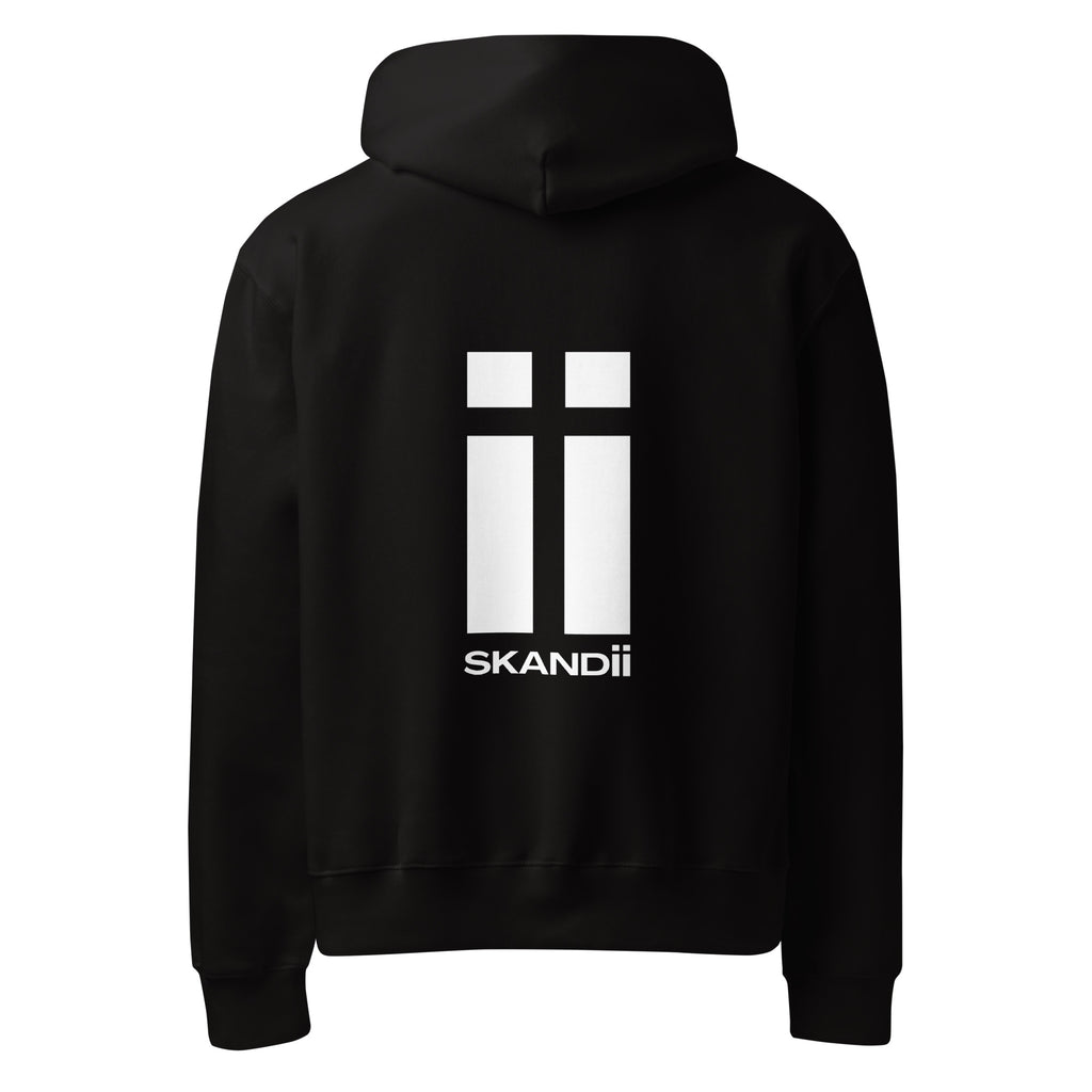 Skandii Frost hoodie in black with White Logo Frost Logo back