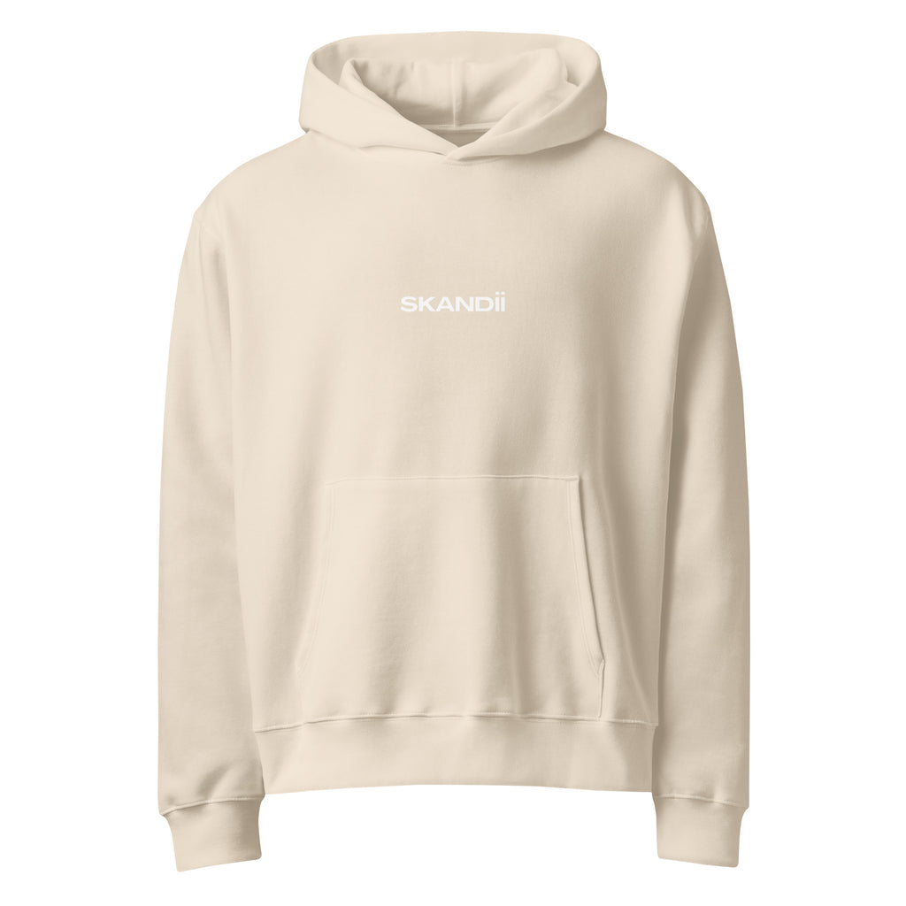 Skandii Frost hoodie in dust with White Logo Frost Logo 
