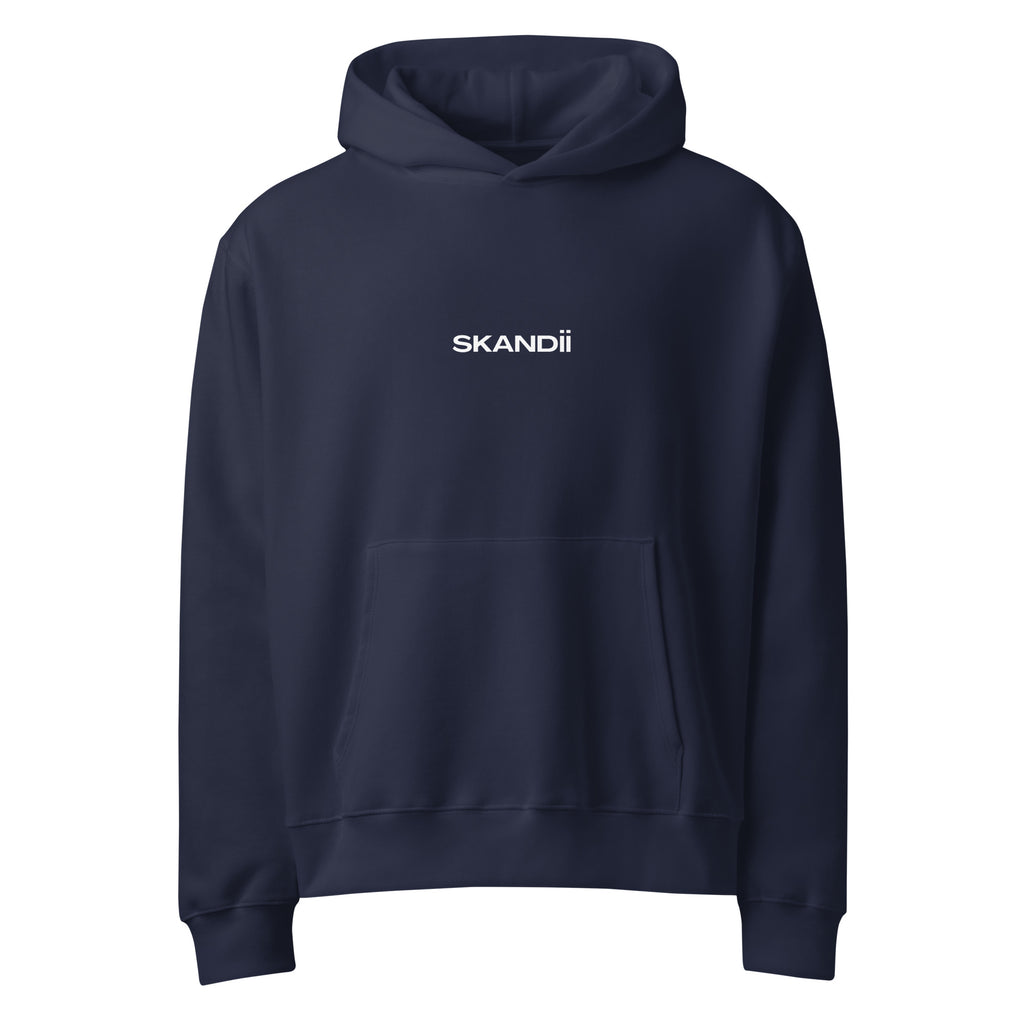 Skandii Frost hoodie in Navy with White Logo Frost Logo
