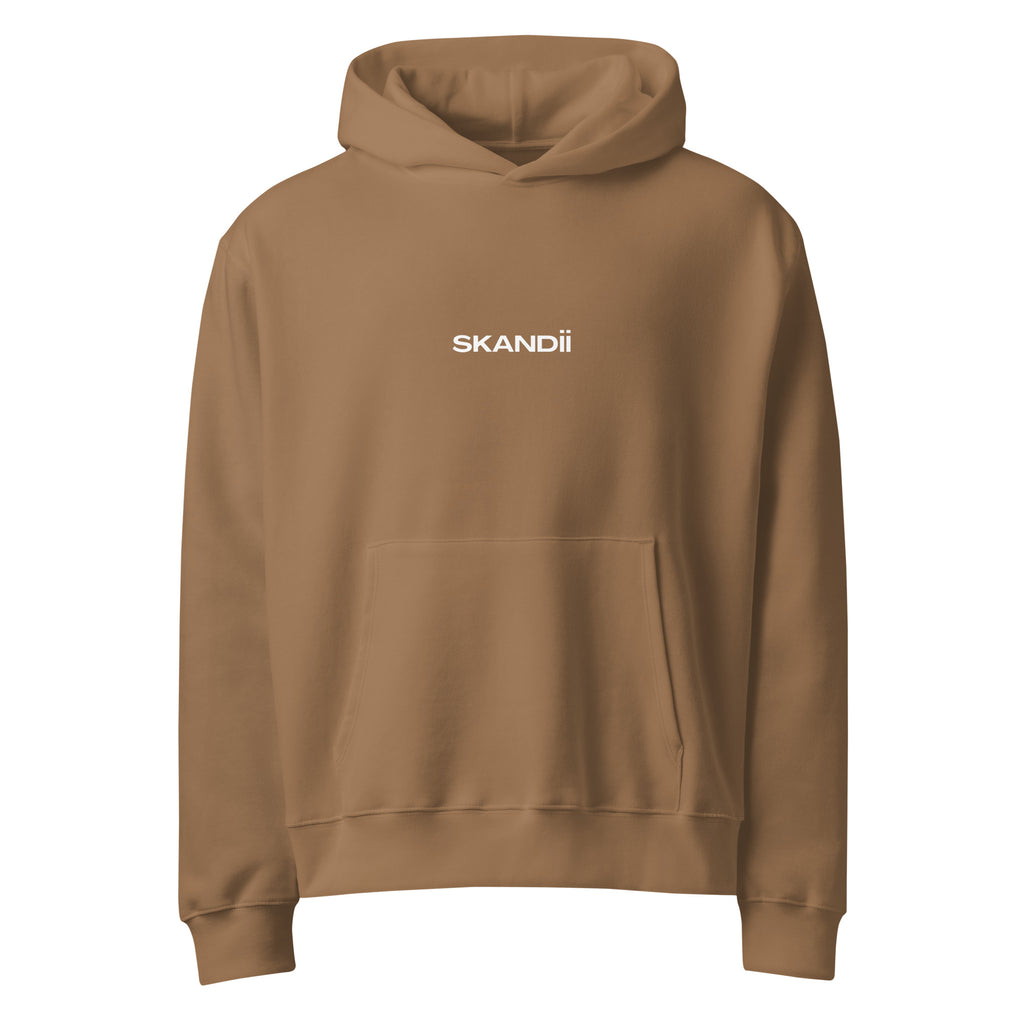 Skandii Frost hoodie in vintage brown with White Logo Frost Logo 