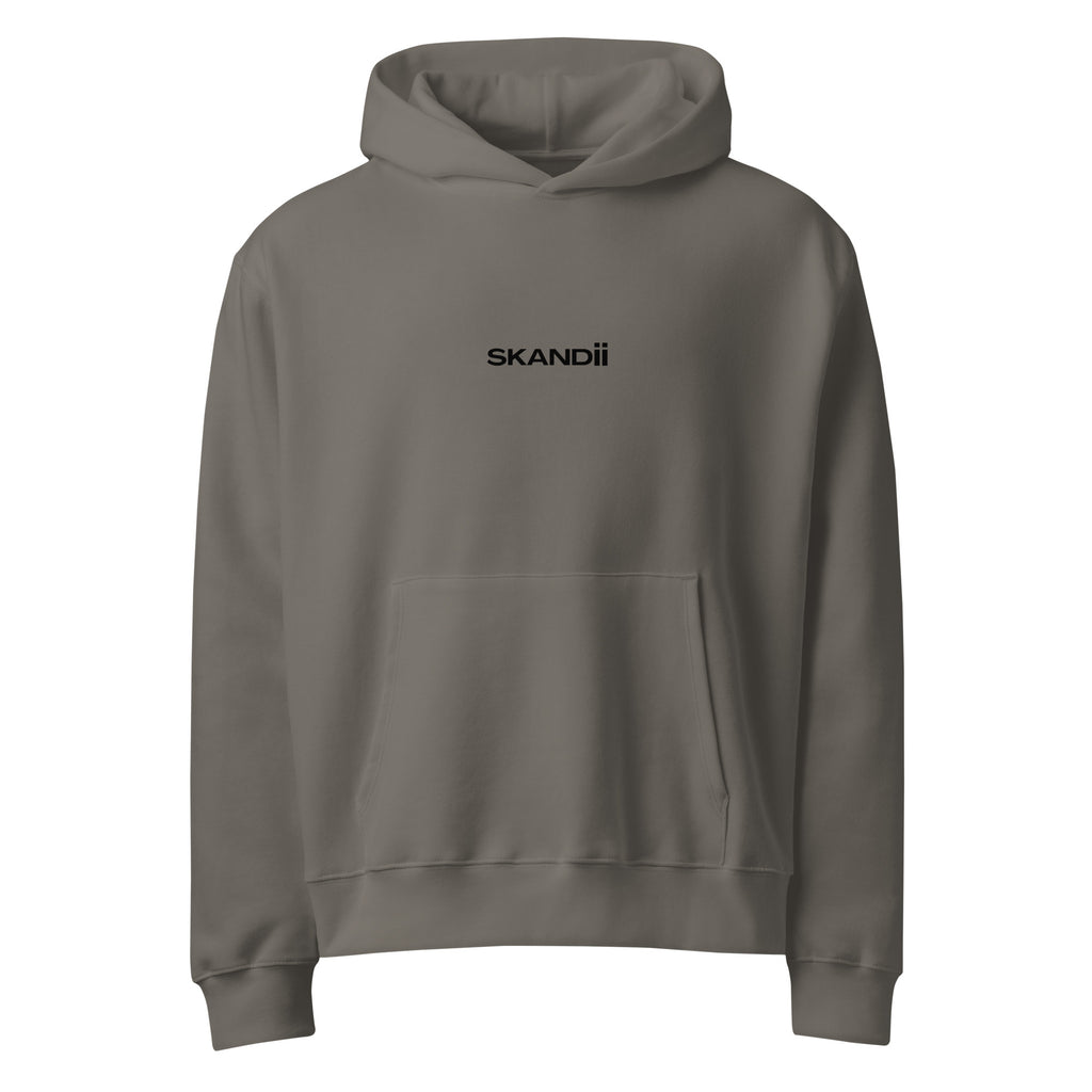 Skandii Natt hoodie in asphalt with Black Logo Natt Logo 