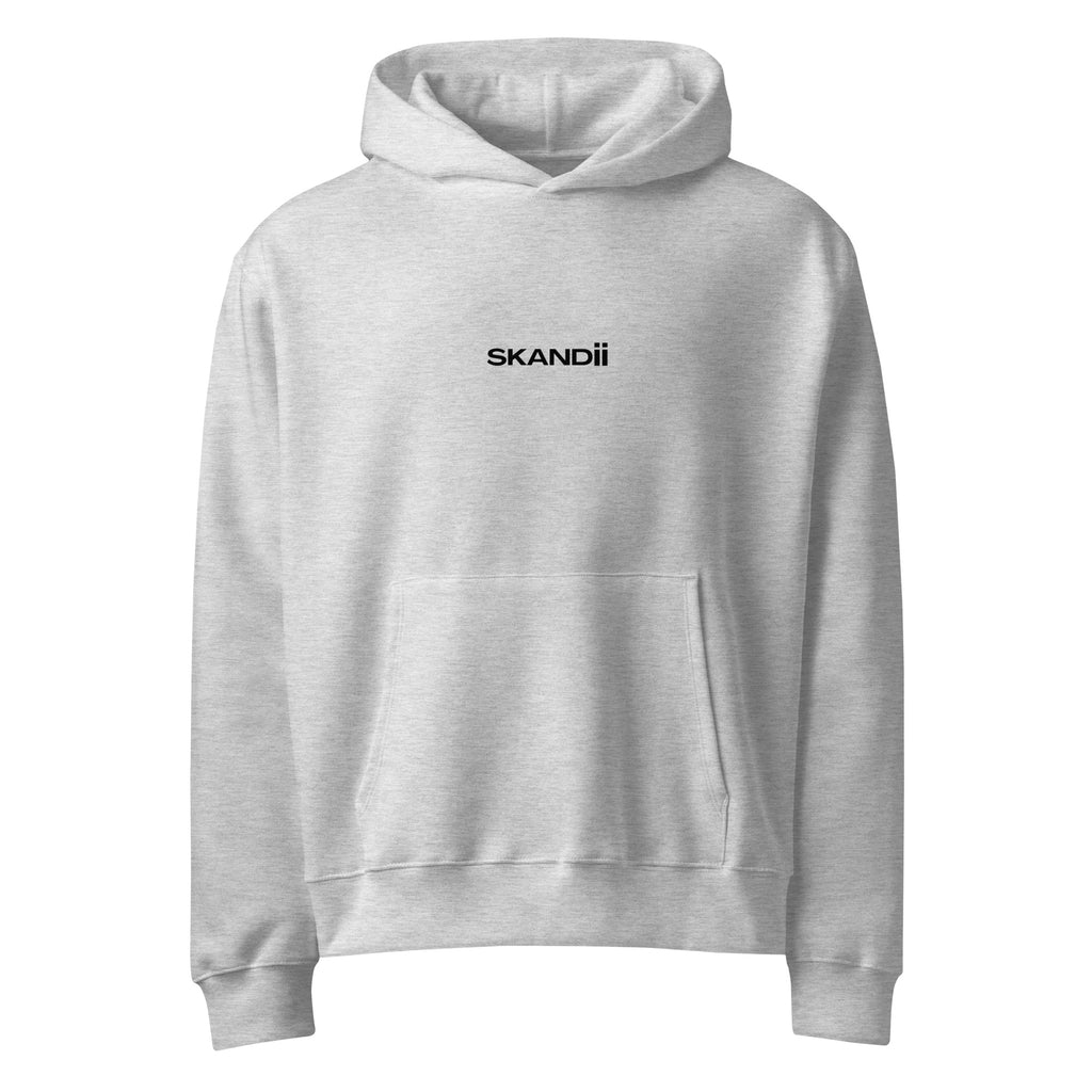 Skandii Natt hoodie in athletic heather with Black Logo Natt Logo 