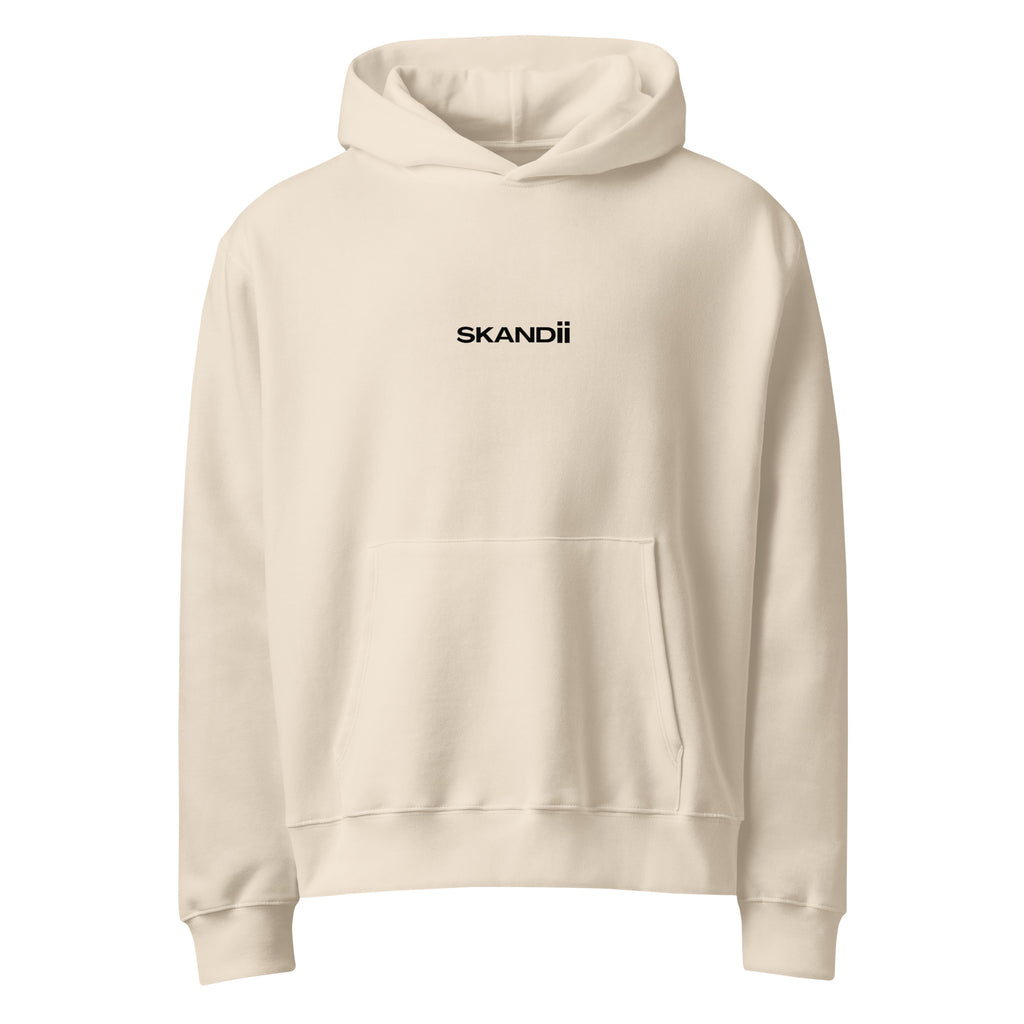 Skandii Natt hoodie in dust with Black Logo Natt Logo 